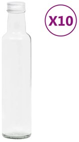 vidaXL Garrafas de vidro pequenas com tampa de rosca 10 pcs 260 ml