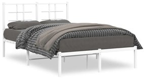 355607 vidaXL Estrutura de cama com cabeceira 120x190 cm metal branco