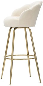 BANCO DE BAR VIENNA 55X53X110 CM CREME E DOURADO