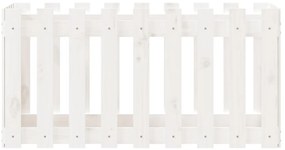 Canteiro elevado design cerca 100x50x50 cm pinho maciço branco