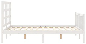 Cama sem colchão 120x200 cm madeira de pinho maciça branco