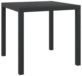 vidaXL Mesa de jardim em alumínio e WPC 80x80x74 cm preto