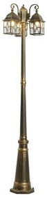 Lanterna de exterior clássica dourada antiga com vidro transparente 198cm IP44 - London Clássico / Antigo