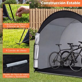 Abrigo para Bicicletas, 210 x 123 x 171 cm, Impermeável, Preto