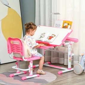 Secretária Infantil Lenna com Cadeira e Candeeiro - Design Moderno