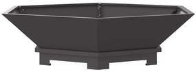 Fogueira Hexagonal vidaXL Preta 100x100x28 cm Aço