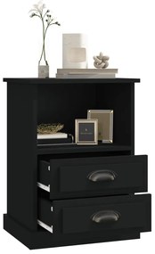 Mesas de cabeceira 2 pcs 43x36x60 cm preto