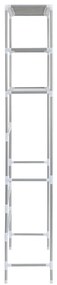 Estante de 3 prateleiras p/ lavandaria 69x28x169 cm prateado