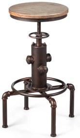 Banco de bar com altura ajustável 59,5-75 cm cadeira de bar feita de madeira e metal