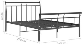 Estrutura de cama 120x200 cm metal preto