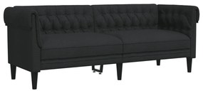 2 pcs conjunto de sofás tecido preto