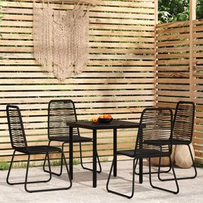 vidaXL 5 pcs conjunto de jantar para jardim preto