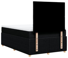 Cama boxspring com colchão 120x190 cm tecido preto