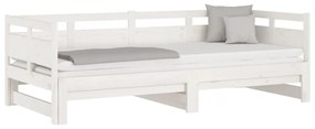 Sofá-cama de puxar 2x(90x200) cm pinho maciço branco