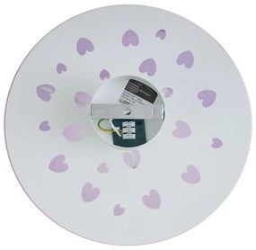 Candeeiro de teto infantil rosa com corações - Harrie in Love