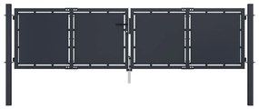 vidaXL Portão de jardim em aço 300x100 cm antracite