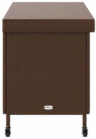 Caixa de arrumação com rodas 110x55x73 cm vime PE castanho