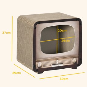 Arranhador para gatos 2 em 1 em forma de televisor  39 x 29 x 37 cm, com casinha e tapete para arranhar em cartão ondulado, castanho