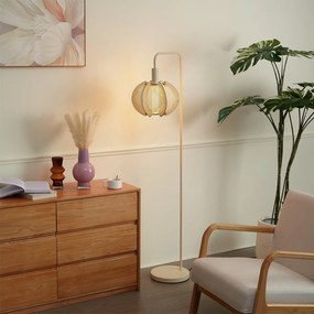 Candeeiro de pé Japandi bege com abajur - Gertie