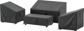 Conjunto de 4 capas impermeáveis para mobiliário de jardim em tecido Oxford 420D, com 6 aberturas de ventilação e saco de arrumação, 142 x 80 x 77 cm,
