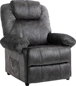 HOMCOM Poltrona Relax Reclinável Sala de Estar Apoio Pés Retrátil Encosto Alto Confortável 88x91x108 cm Preto | Aosom Portugal