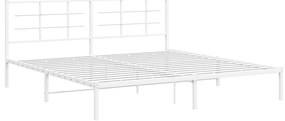 Estrutura de cama com cabeceira 193x203 cm metal branco