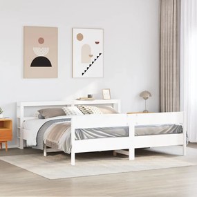 vidaXL Cama sem colchão 200x200 cm madeira de pinho maciça branco