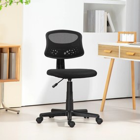 Cadeira de Escritório sem Apoio para os Braços com Encosto de Malha Respirável Altura Ajustável 43x48x78-88 cm Preto