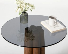 Mesa de Centro Thales – Nogueira e Cinzento Escuro – 50x50x50 cm
