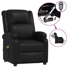 Poltrona de massagens elétrica couro artificial preto