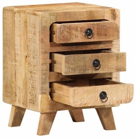 Mesa de cabeceira 37x32x50cm madeira de mangueira áspera maciça