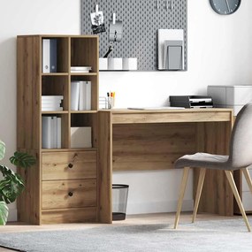 vidaXL Mesa com Armazenamento com gaveta 2 pcs carvalho artisiano
