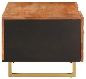 Mesa de centro 100x54x40 cm mangueira maciça castanho e preto