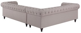 Sofá de canto com 6 lugares versão à direita em tecido creme CHESTERFIELD Beliani