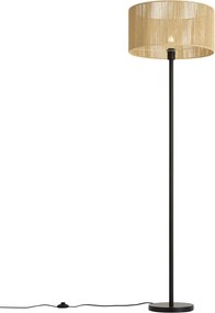 Simplo Floor Lamp: Black Frame with Beige Paper Rope Shade (50/50/25)