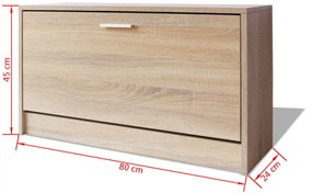 Banco sapateira 80x24x45 cm carvalho