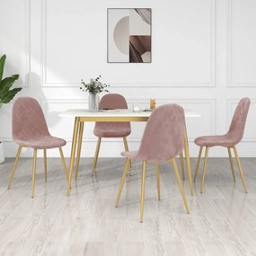 vidaXL Cadeiras de jantar 4 pcs veludo rosa