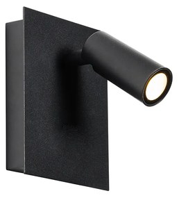 Candeeiro de parede exterior moderno preto com LED IP54 - Simon Moderno