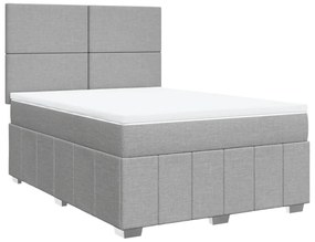 Cama com molas/colchão 140x200 cm tecido cinzento-claro