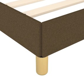 Estrutura de cama sem colchão 90x200 cm tecido castanho-escuro