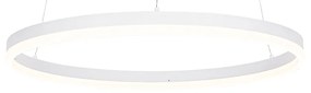 Candeeiro de suspensão design branco 60 cm com LED regulável em 3 etapas - Anello Moderno