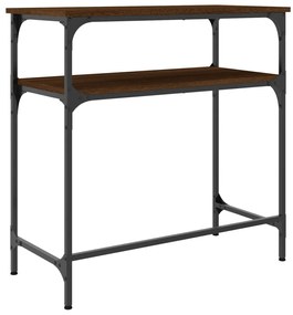 Mesa consola 75x35,5x75 cm derivados madeira carvalho castanho