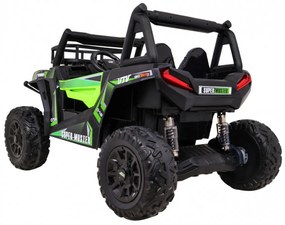 Buggy elétrico para Crianças 24V 2 Lugares UTV Buggy Rodas de EVA, Assento de couro Verde