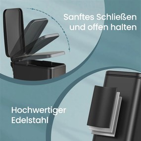 Caixote do lixo para casa de banho, 5 litros 29,9 x 14,4 x 29 cm preto