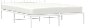 Estrutura de cama com cabeceira 140x190 cm metal branco
