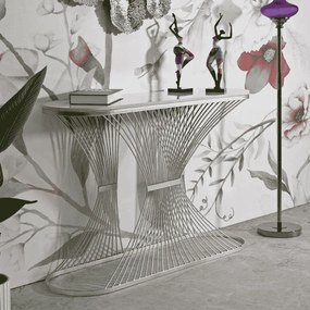 MESA DE CONSOLA 120X35X79 CM PRATEADA