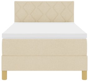 Cama Box Spring com Colchão Creme 90x190 cm Tecido