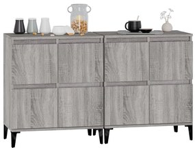 Aparadores 2 pcs 60x35x70 cm derivados madeira cinza sonoma