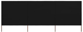 Para-vento com 3 painéis em tecido 400x120 cm preto