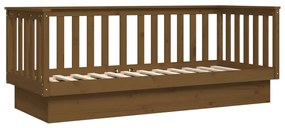 Sofá-cama 90x190 cm madeira de pinho maciça castanho mel